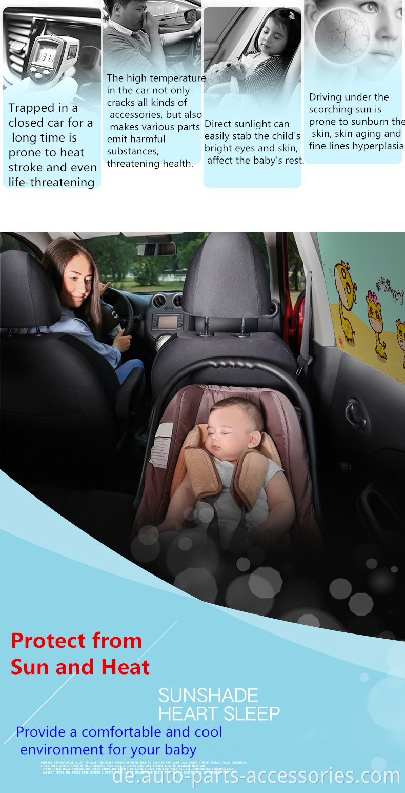 Faltbarer farbenfroher Digitaldruck Babyschutz Nylon Bester hochwertiger Sonnenschutzauto